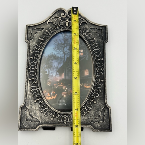 Halloween Bats Photo Frame Gold Tone Ornate Gothic Tabletop Wall‎ Mount 4X6 - Picture 9 of 10